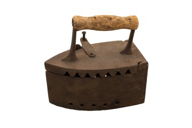 beyaz izole arka planda Retro kömür demir