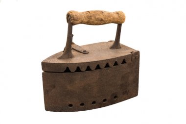 beyaz izole arka planda Retro kömür demir