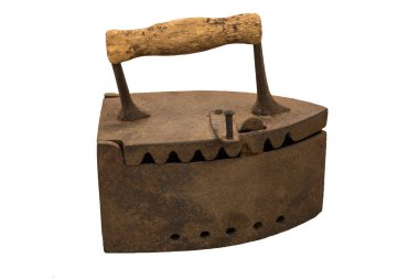 beyaz izole arka planda Retro kömür demir