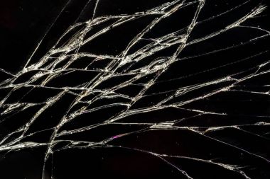 cam, bir cep telefonu bir kırık ekran yüzeyinde pek çok küçük çatlaklar