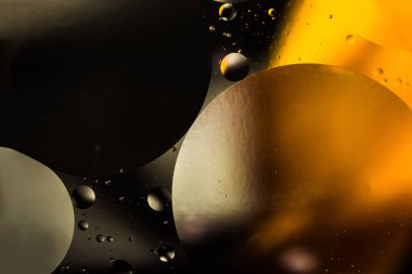 su ve yağ, güzel arka plan beyaz sarı ve gri daireler ve oval, makro soyutlama dayalı renk