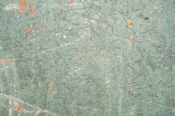 Vady a praskliny na staré malované plochy, zelené textury staré malované dřevo, abstraktní pozadí — Stock fotografie