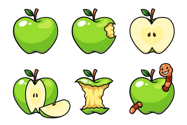 青苹果水果矢量 — 图库矢量图片