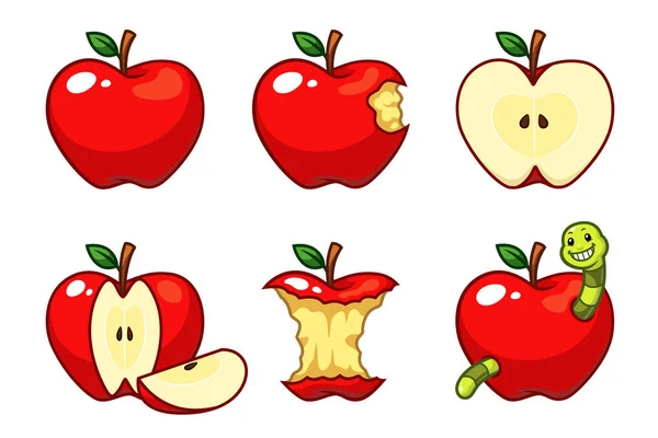 Ilustracja Wektor Owoców Jabłka — Wektor stockowy