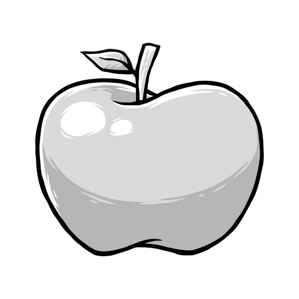 Apple Ovocné Vektor Šedá — Stockový vektor