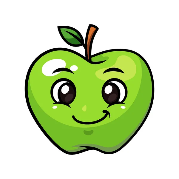 Zielone Jabłko Owoc Wektor — Wektor stockowy