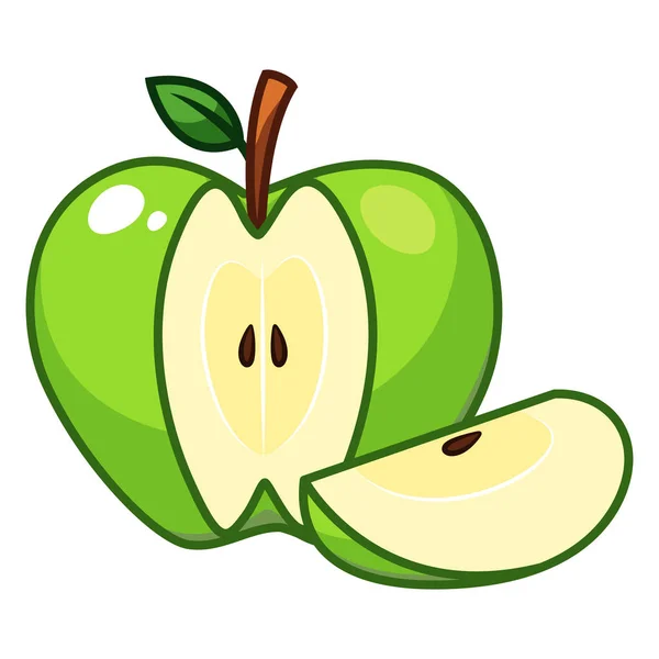 Vecteur Fruits Pomme Verte — Image vectorielle