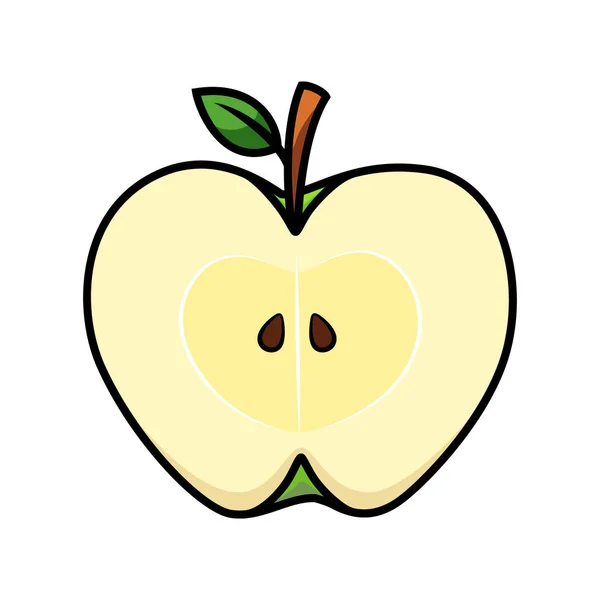 Verde Manzana Fruta Vector — Archivo Imágenes Vectoriales