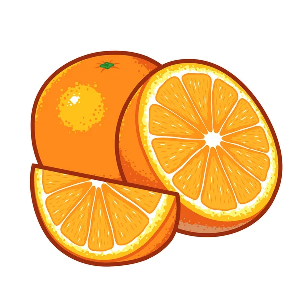 Naranja Frutas Vector Ilustración — Vector de stock