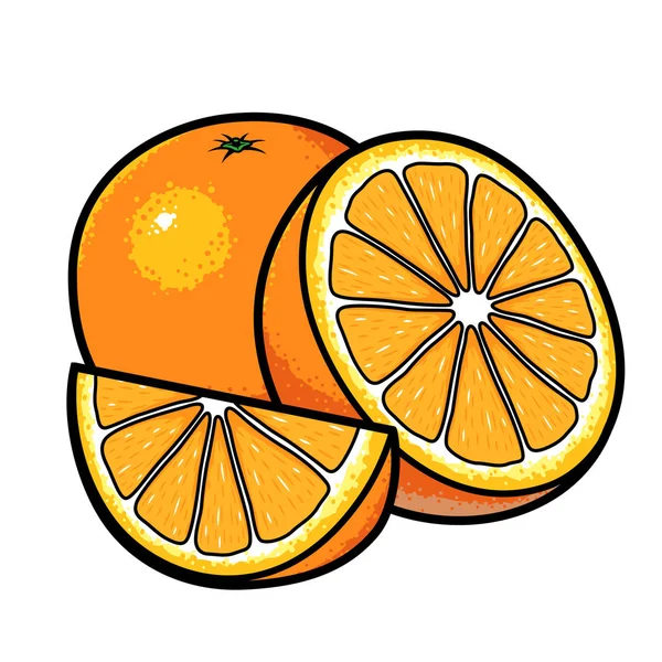 Naranja Frutas Vector Ilustración — Archivo Imágenes Vectoriales