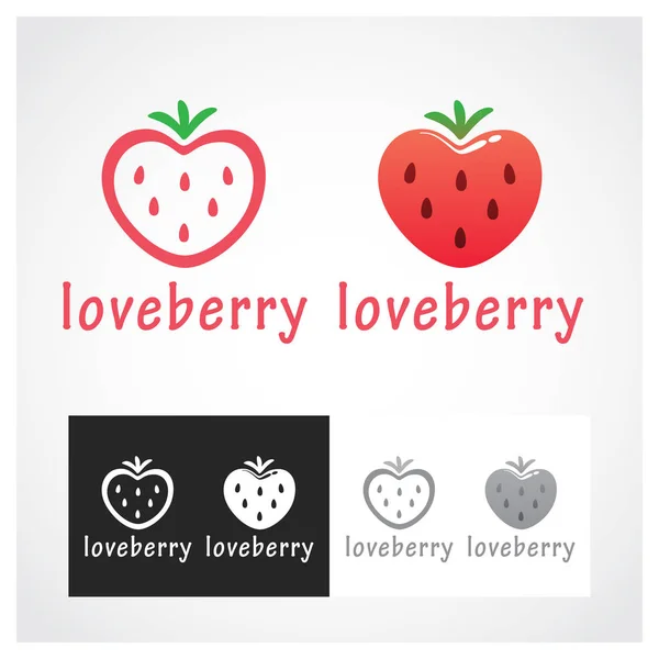 Love Berry Symbol Logo Template — Stock Vector