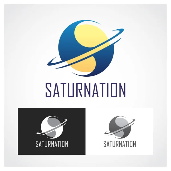 Plantilla Logotipo Símbolo Saturno — Vector de stock