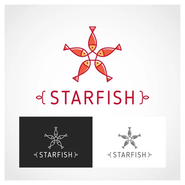 Plantilla Logotipo Símbolo Estrella Mar — Archivo Imágenes Vectoriales