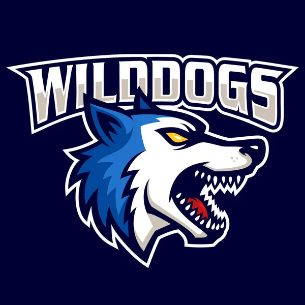 Wilde Hunde Zeichen Und Symbol Logo Vektor — Stockvektor