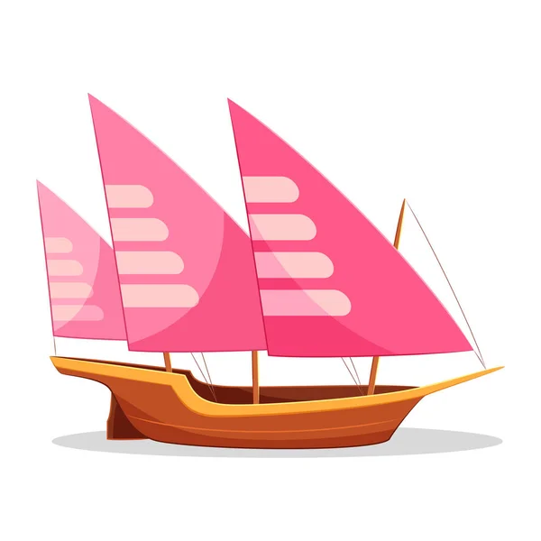 Xebec Boat Vector Cartoon — Stock Vector