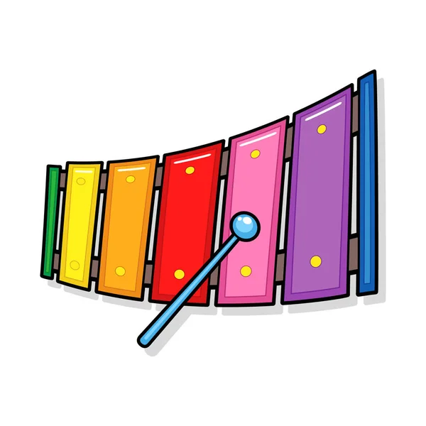 Xilofono Giocattolo Musicale Vettoriale Cartone Animato — Vettoriale Stock