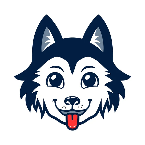 Husky Psa Head Vector Cartoon — Stockový vektor