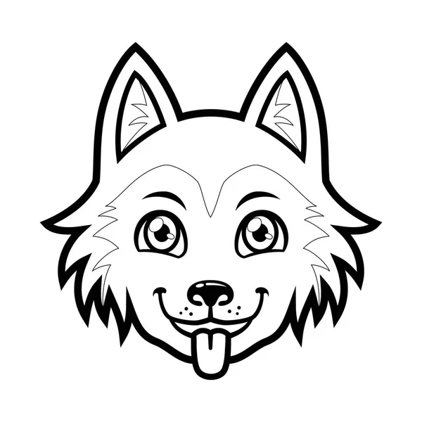 Husky Dog Head Vector Cartoon — Stock Vector