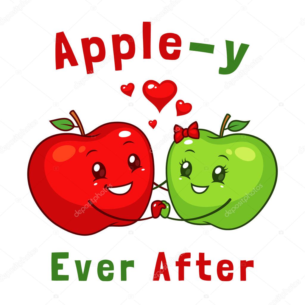 Happy Apple Couple vector