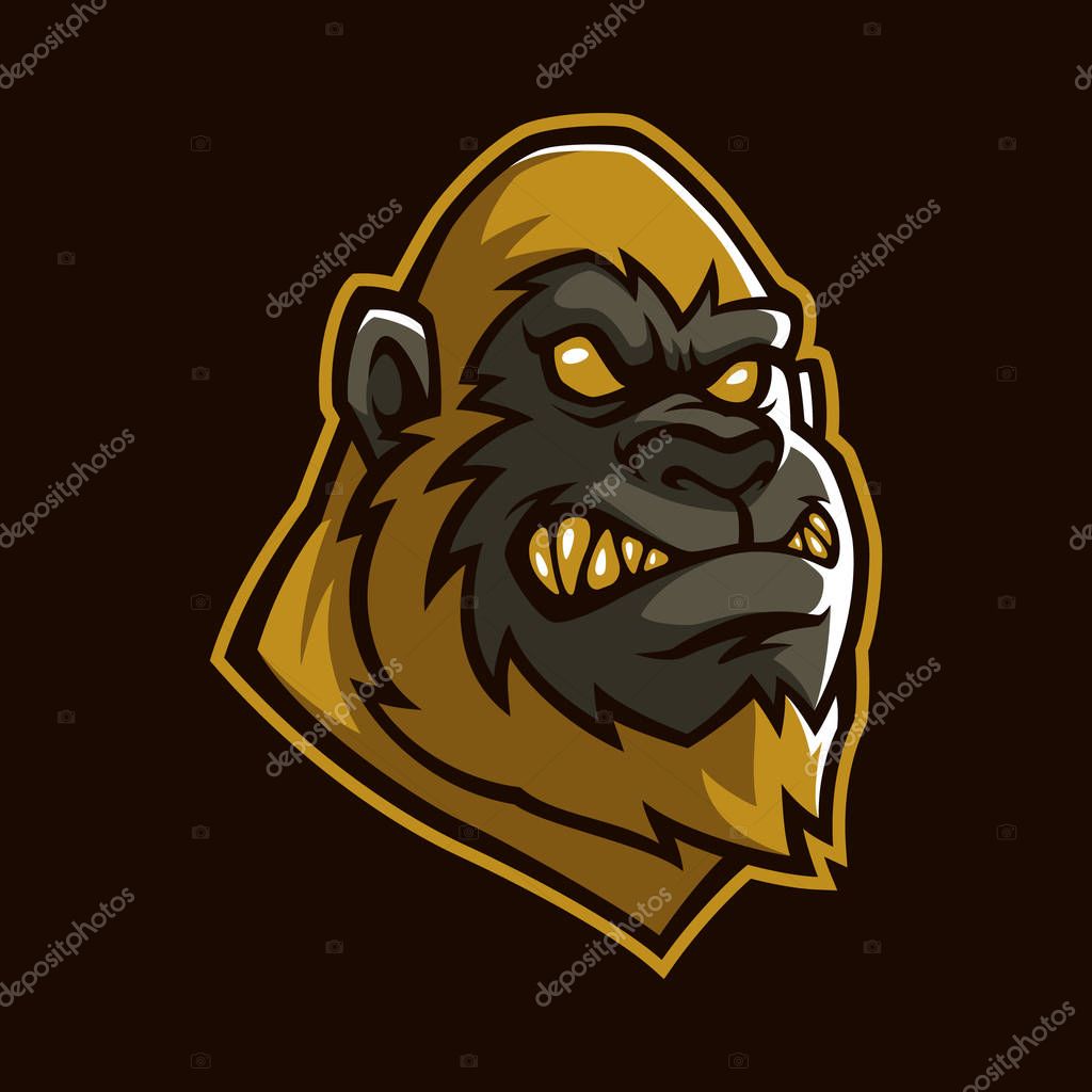 Golden apes sign and symbol logo vector