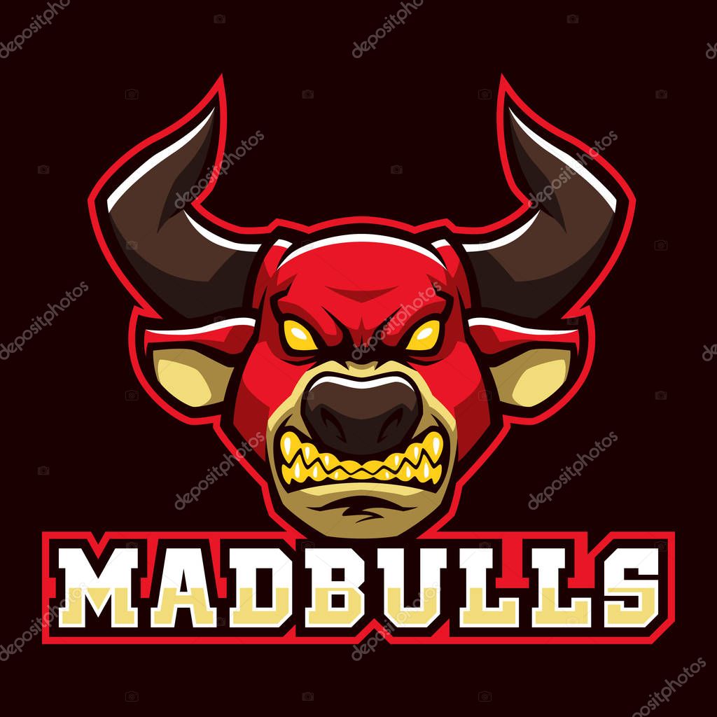 Mad bulls sign and symbol logo vector