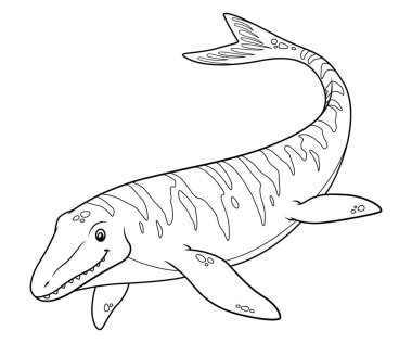 Mosasaurus Karikatür Dinozorları Çizim Yayı