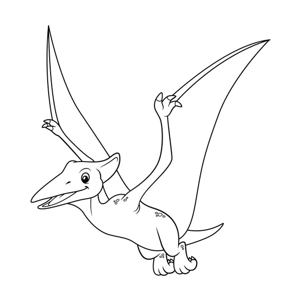 Pterodactyl Cartoon Dinosaurier Illustration — Stockvektor