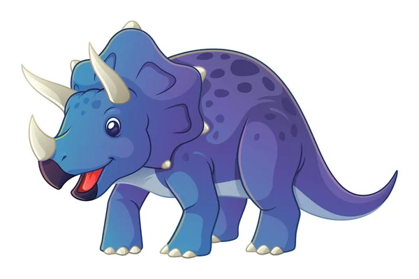 Triceratops Tecknad Dinosaurier Illustration — Stock vektor