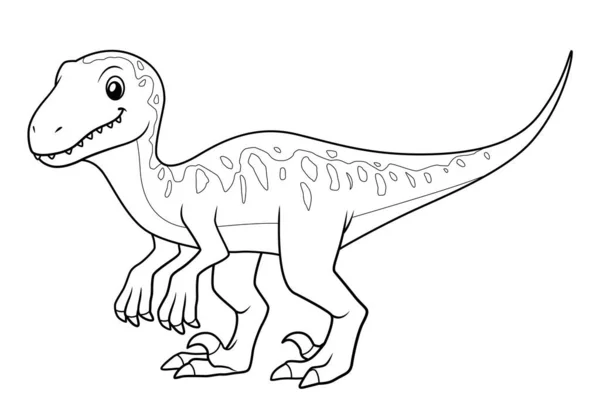 Velociraptor Tecknad Illustration — Stock vektor