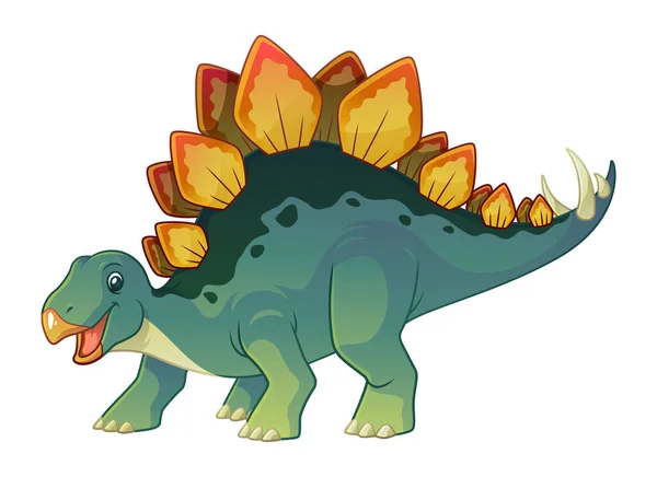 Stegosaurus Desenhos Animados Dinossauros Ilustração — Vetor de Stock