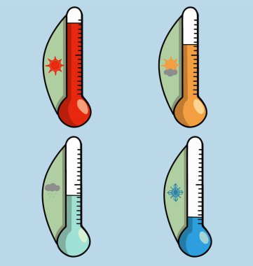 Sıcak ve serin soğuklar için ikonlar