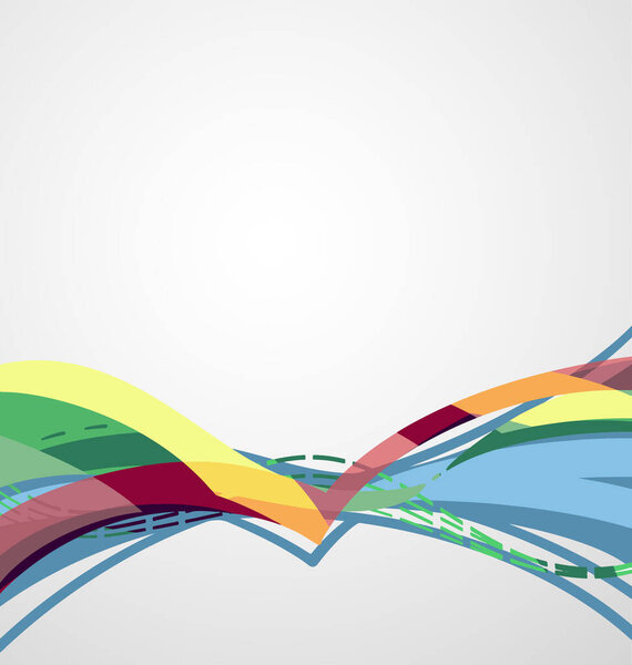 Colorful abstract wavy background with blank space