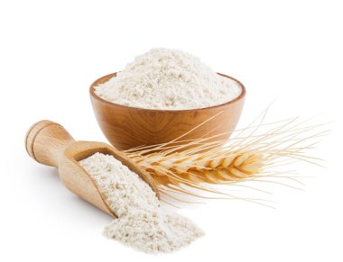 Bütün tahıl buğday unu beyaz izole