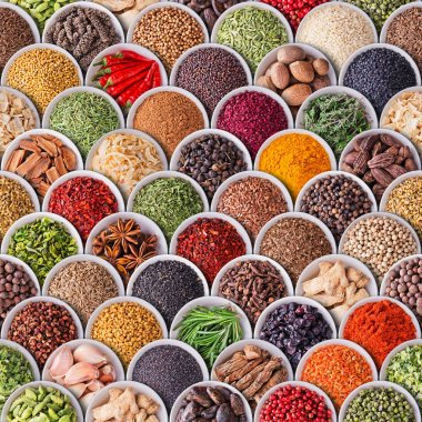 Baharat ve otlar ile sorunsuz doku