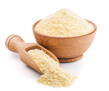 Polenta veya mısır unu beyaz izole