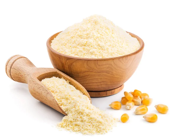 Polenta or corn flour isolated on white — Stock Photo, Image