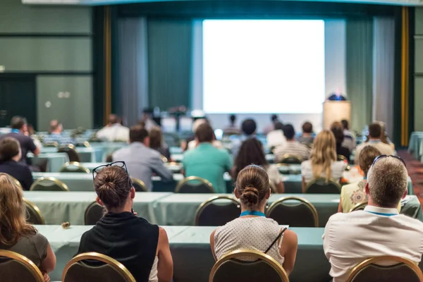 Audience in lecture hall on scientific conference. — Stock Photo, Image