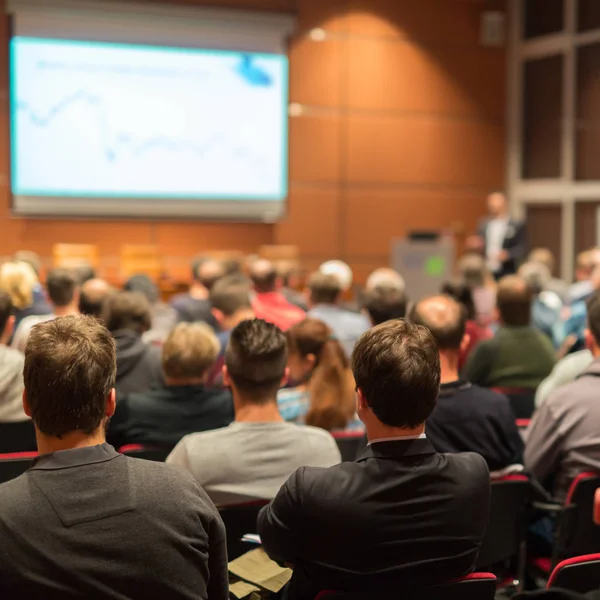 Audience in lecture hall on scientific conference. — Stock Photo, Image