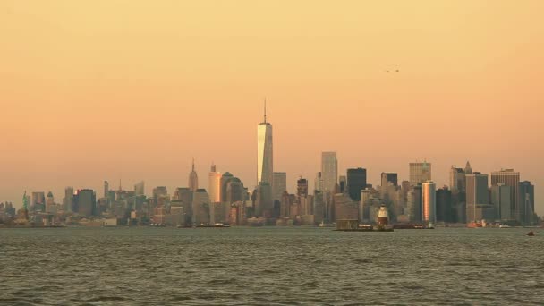 Манхэттен в Нью-Йорке — стоковое видео