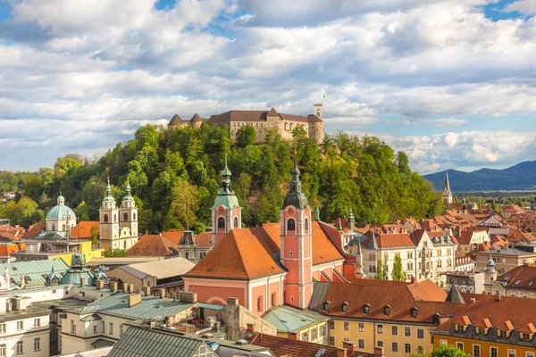 Panorama Evropa Lublaň, Slovinsko,. — Stock fotografie