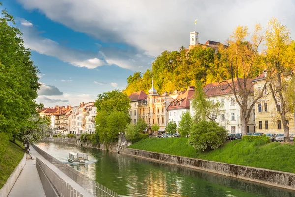 Średniowieczne domy Lublana, Słowenia, Europa. — Zdjęcie stockowe