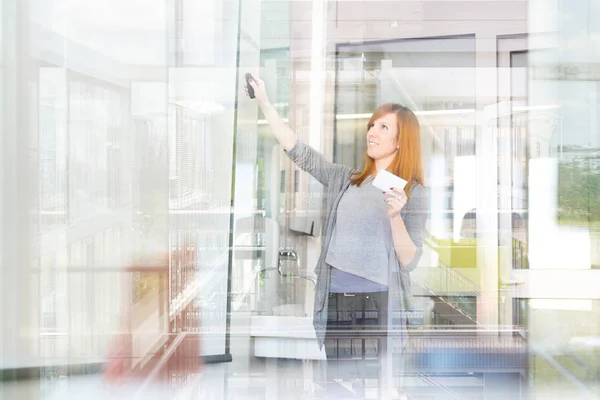 Empresaria dando una charla . — Foto de Stock