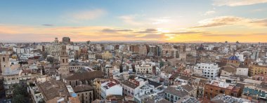 Valencia Tarih Merkezi, İspanya 'da Gün Batımı.