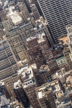 New York, Manhattan şehir merkezi çatıları. ABD.