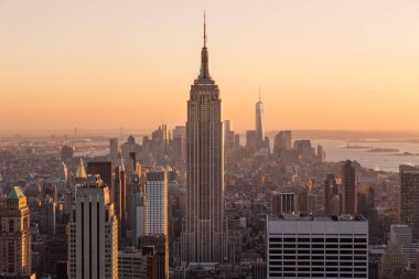 New York Şehri Manhattan şehir merkezi silueti.
