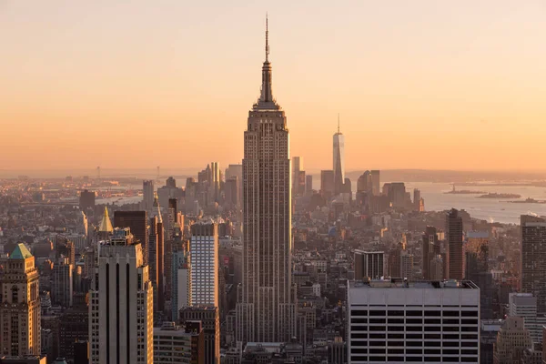 Ciudad de Nueva York Manhattan skyline centro. — Foto de Stock