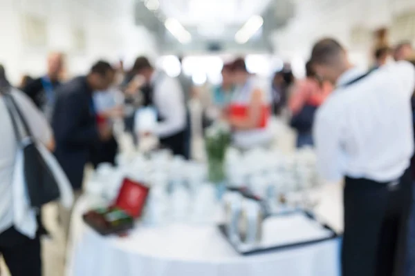 Blured image of businesspeople at coffee break at conference meeting. — Stock Photo, Image