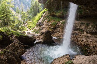 Üst Pericnik şelale Triglav Ulusal Parkı, Julian Alps, Slovenya.
