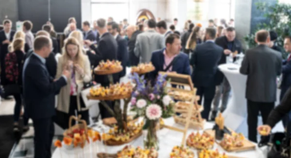 Abstract blured photo of business people socializing during banquet lunch break break at business meetin, conference or event — Stock Photo, Image