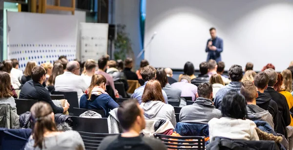 Business speaker giving a talk at business conference event. — Stock Photo, Image